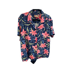 Caribbean Joe Women’s Floral Short Sleeve Button Up Shirt - Sz. 2X (EUC)